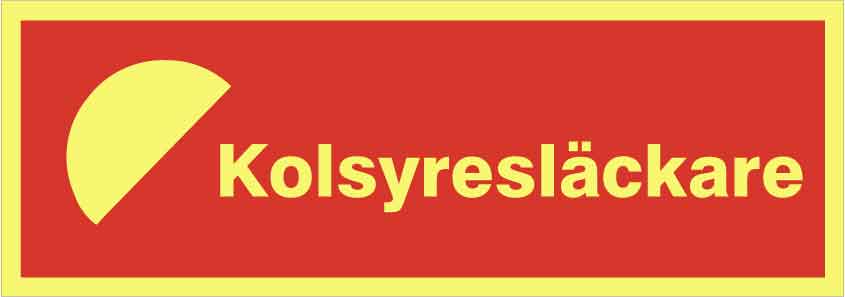 Brandtekst. Kuldioxidslukker