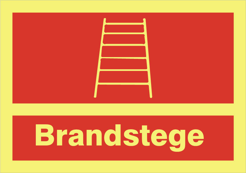 Brandskilt. Brandstige