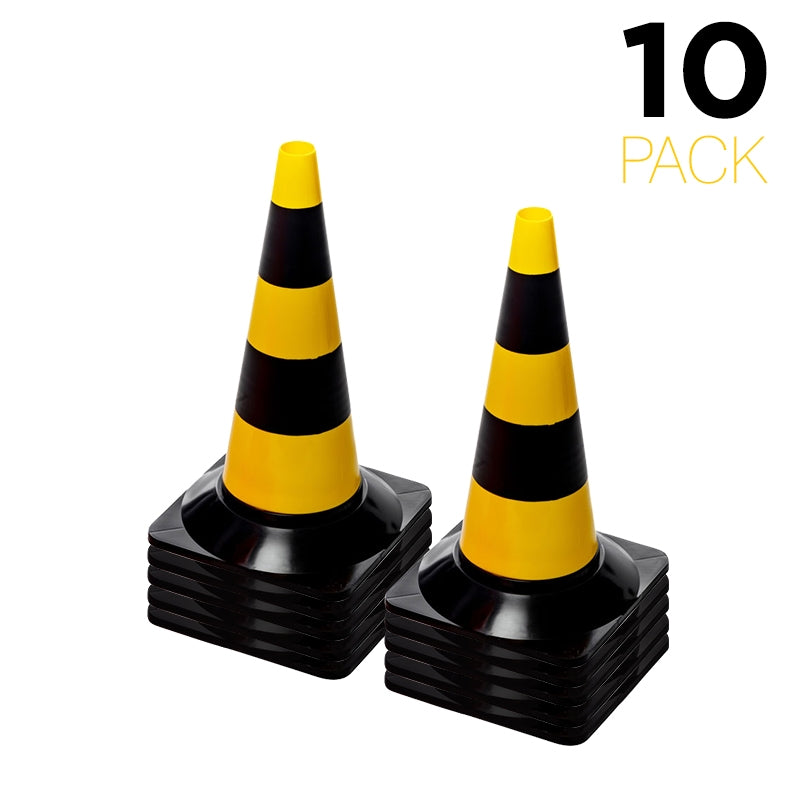 Flexibarrier Trafikkegle 50cm - Sæt - 10 stk. (Sort/Gul)