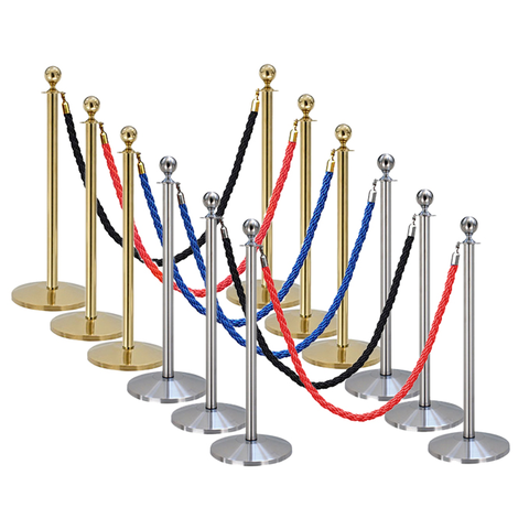 Flexibarrier Stolpe og reb-afspærringssæt - Basic kuglehoved - (Pakke med stolper og reb)