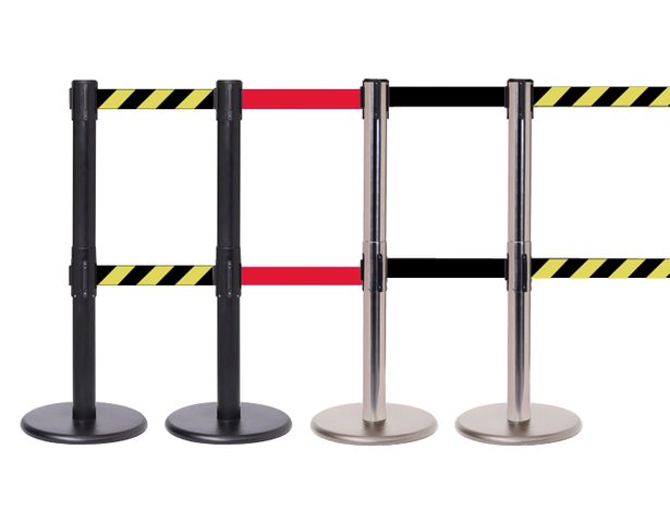 FlexiBarrier Køstolpe - Pro Twin - (2x3.4m bælte)