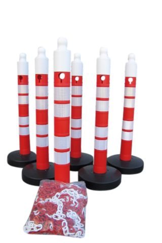 (Pakke med 6) - Kædestolpe - Maxi Plus - inklusive 25m kæde