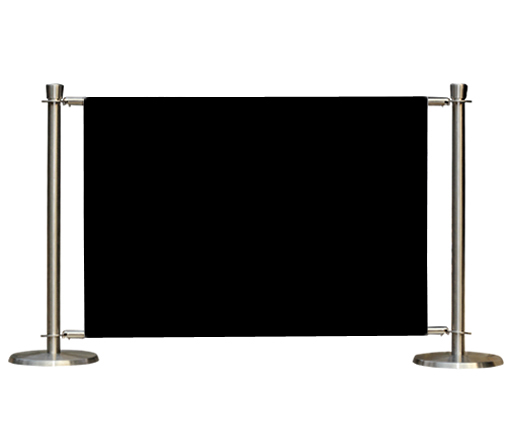 Flexibarrier cafébarrieresæt – Premium Silver – 2000mm | ensfarvet banner