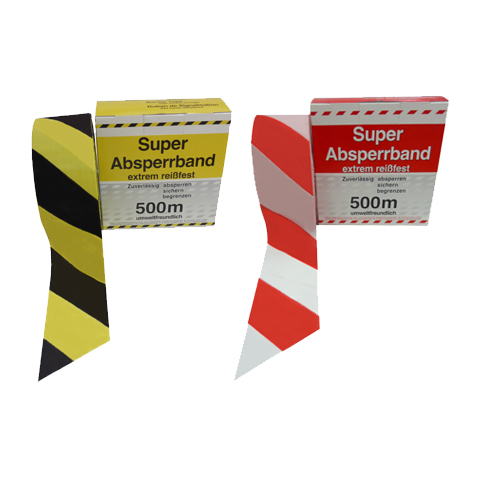 Advarselstape - Premium - - 500m brudsikker plasttape i dispenser