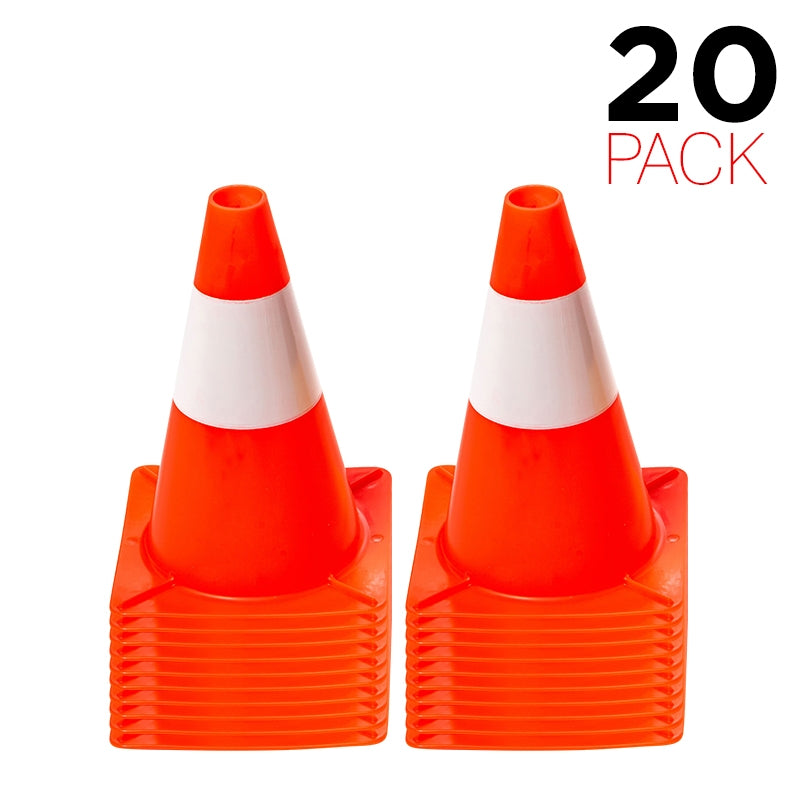 Flexibarrier Trafikkegle 30cm - Sæt - 20 stk. (Orange/Hvid)