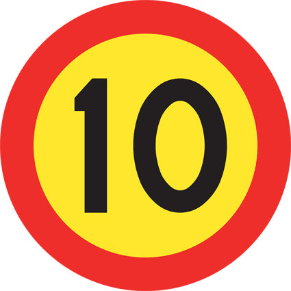 Vejskilt - C31-1 Hastighedsbegrænsning 10 km/h