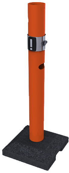 Isidor fritstående stolpe med fod til snørasbom