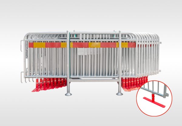 Flexibarrier Sikringsgjerde - Premium - Drejelig fod, komplet pakke med transportkurv (57,5m)