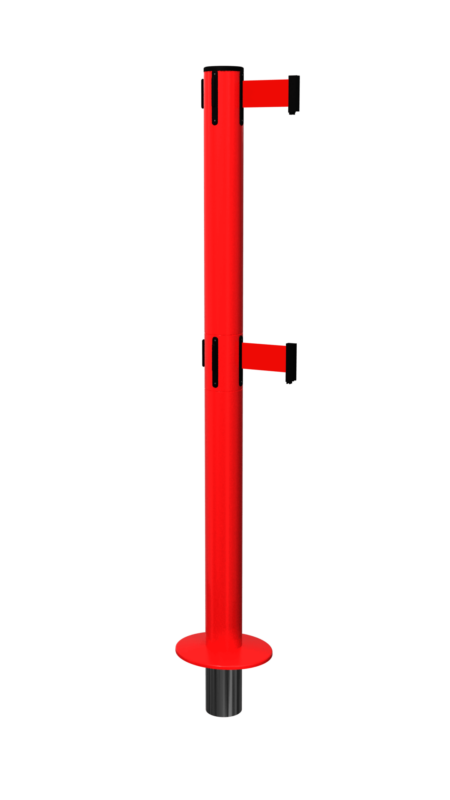 FlexiBarrier Twin Køstolpe - SafetyPlus aftagelig - (3.4m/4.9m bælter)
