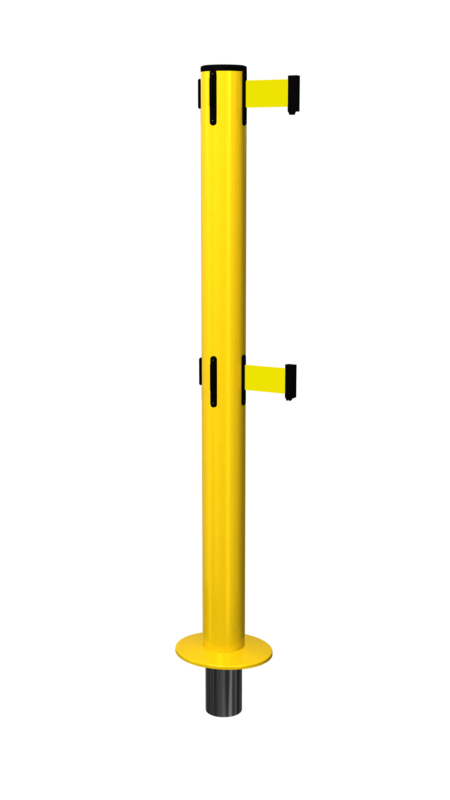 FlexiBarrier Twin Køstolpe - SafetyPlus aftagelig - (3.4m/4.9m bælter)