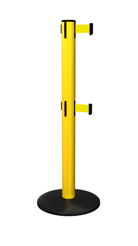 FlexiBarrier Køstolpe - Safety Pro Twin - (2x4.9m bælte)