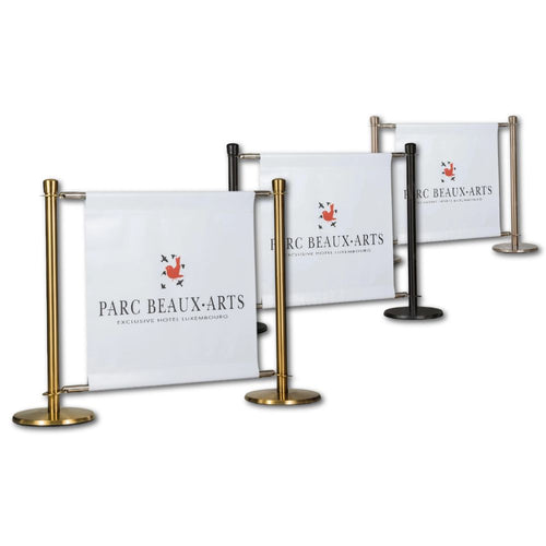 Flexibarrier cafébarrieresæt – Premium – 1,5 meter specialtrykt banner
