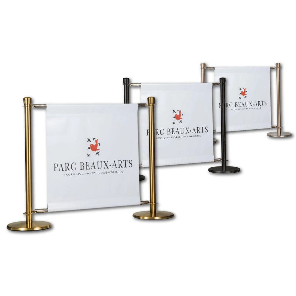 Flexibarrier cafébarrieresæt – Premium – 1 meter specialtrykt banner
