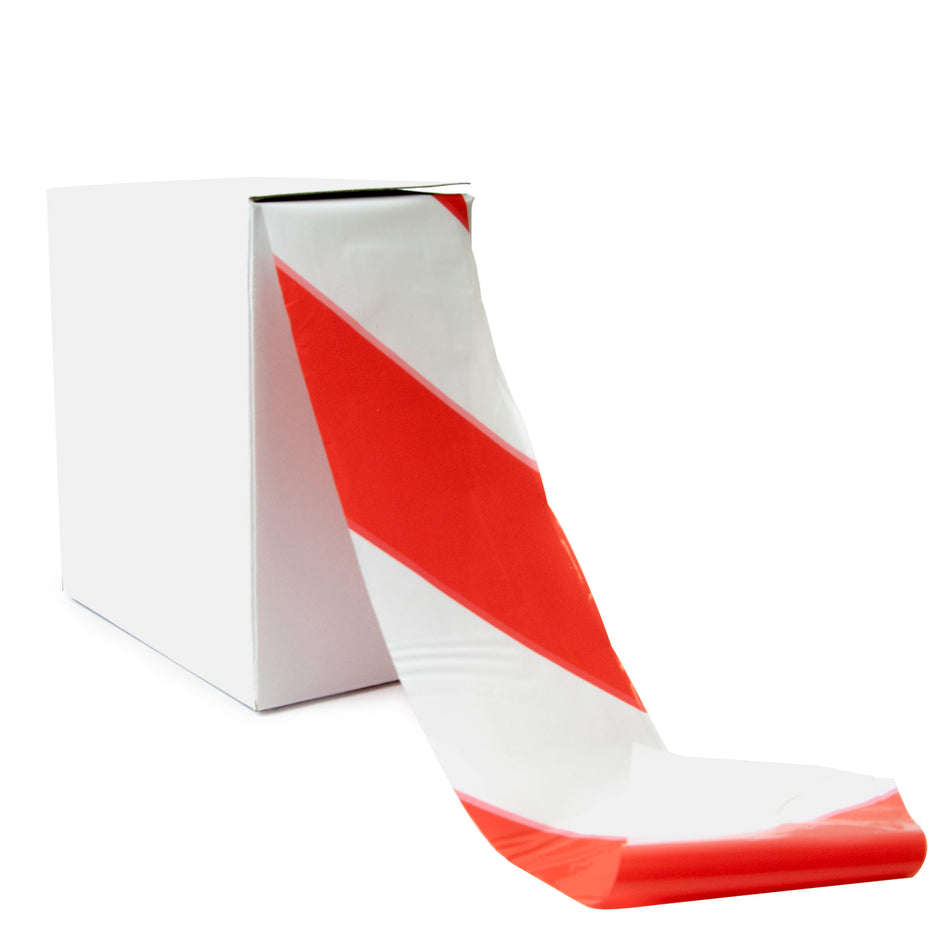 Afspærringstape – Economy – 500m x 75mm (rød/hvid)