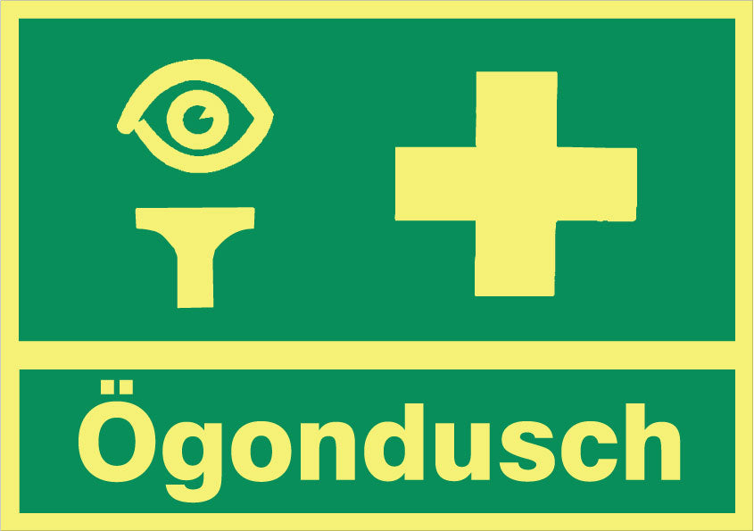 Påbudsskilt. Øjenskyller