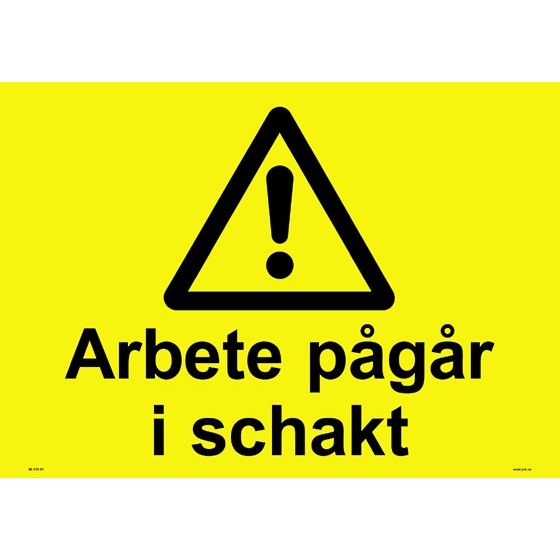 Advarselsskilt. Arbejde i gang i udgravning