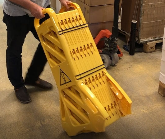 Flexibarrier - Bærbar & Udvidelig barriere - med hjul (4m)