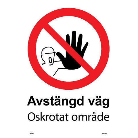 Forbudsskilt. Lukket vej