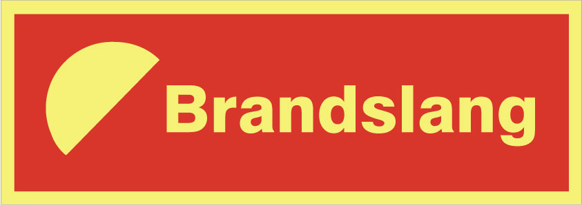 Brandskilt. Brandslange