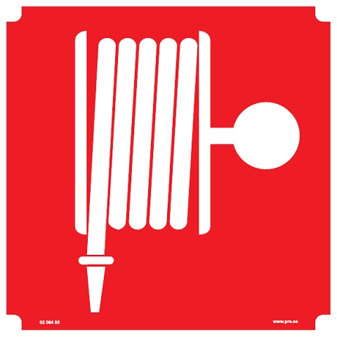 Brandskilt. Brandslange - uden tekst