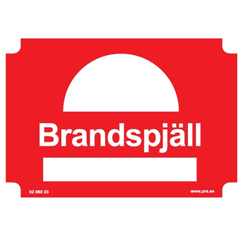 Brandtekst. Brandspjæld