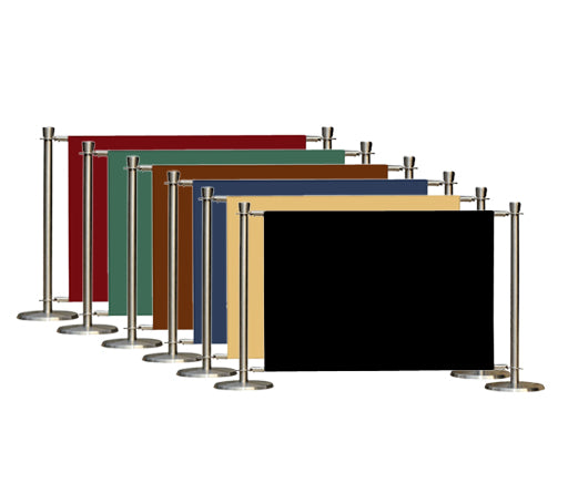 Flexibarrier cafébarrieresæt – Premium Silver – 2000mm | ensfarvet banner