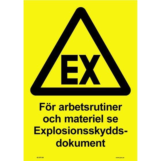 Advarselsskilt. Eks- for arbejdsrutiner A4
