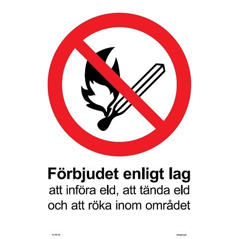 Forbudsskilt. Det er forbudt at medbringe åben ild