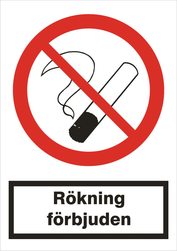 Forbudsskilt. Rygning forbudt