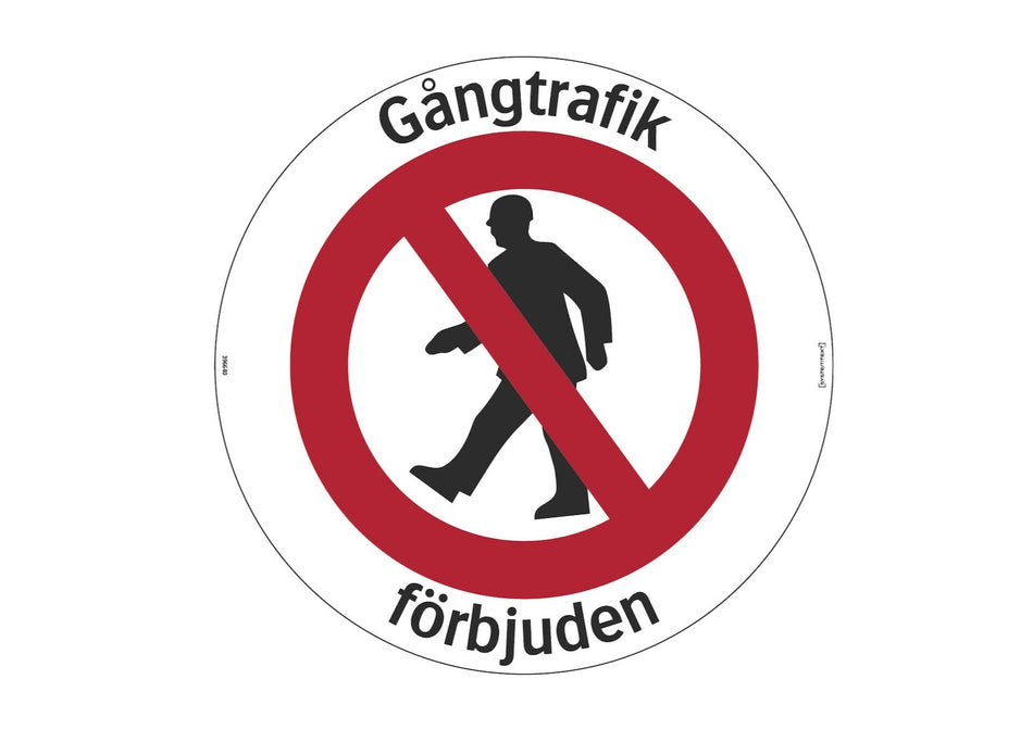 Forbudsskilt - Gangtrafik forbudt (Gulvdekal)