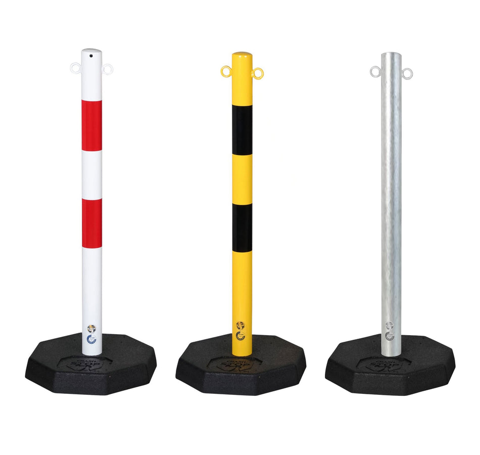 Flexibarrier Kædestolpe - Stål - (med gummifod)
