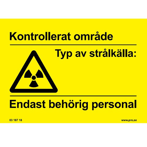 Advarselsskilt. Kontrolleret område
