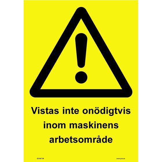 Advarselsdekal - Maskinens arbejdsområde