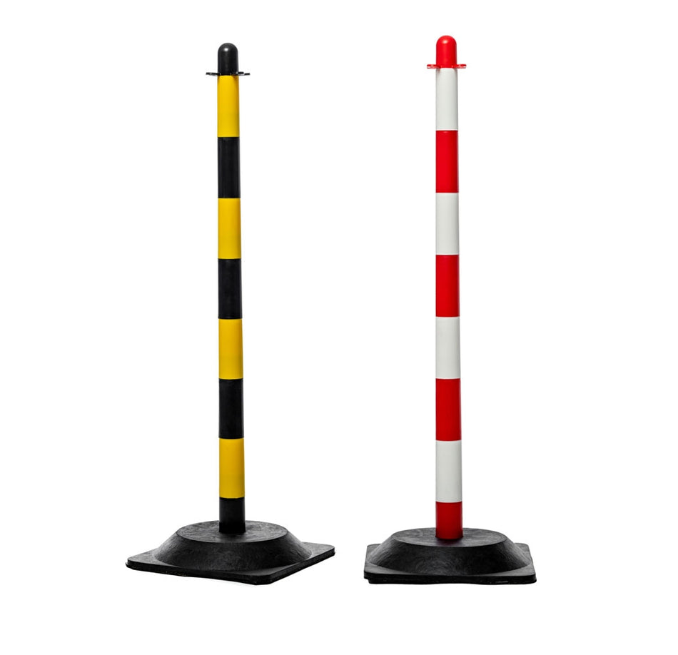 Flexibarrier Basic Kædestolpe med gummifod, 90cm høj