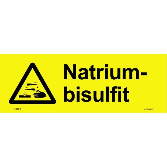 Advarselsskilt. Natriumbisulfit