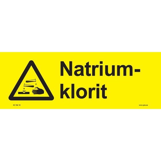 Advarselsskilt. Natriumklorit