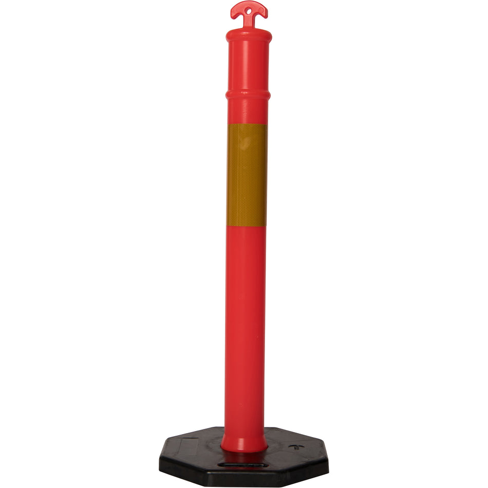 (10 Pakke) Flexibarrier T-Top Poller med fod + 500 m Afspærringstape – 115 cm