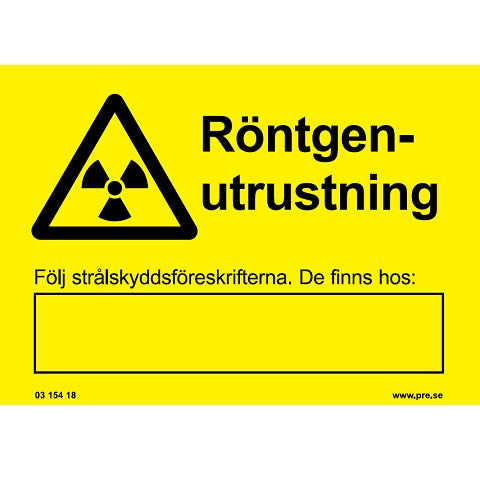 Advarselsskilt - Røntgenudstyr