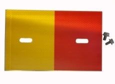 Refleksplade Rød/Gul (240x150mm)