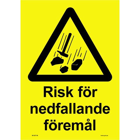 Advarselsskilt. Risiko for nedfaldende genstande