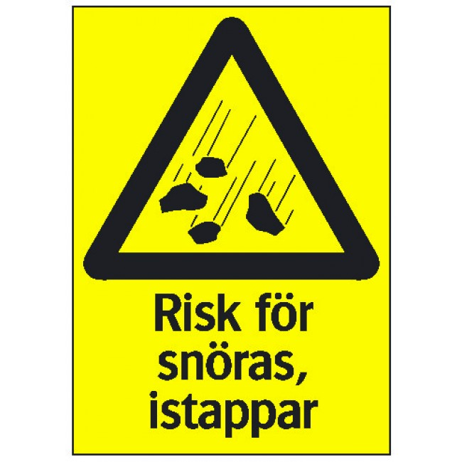 Advarselsskilt, Risiko for snenedfald, istapper