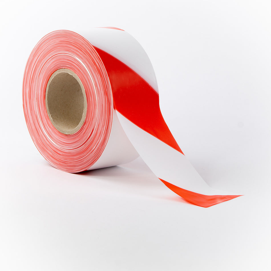 Afspærringstape – Premium “kvalitet” – 500m x 80mm – rød/hvid
