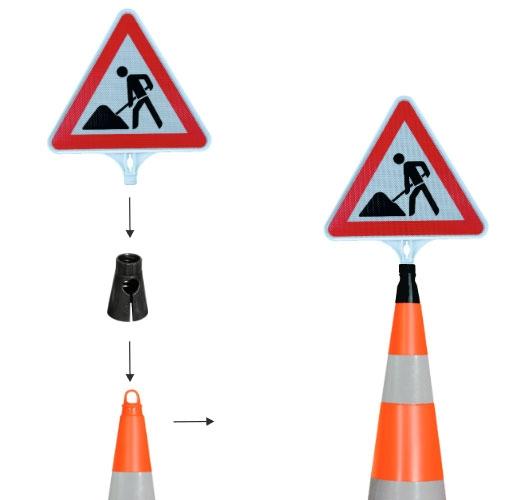 Skilteholder til blød advarselskegle -Robust/Standard-