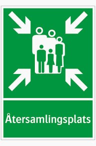 Skilt til samlingsplads