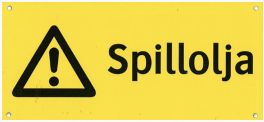 Advarselsskilt - Spildolie