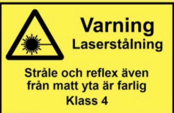 Advarselsskilt - Laserstråling Klasse 4