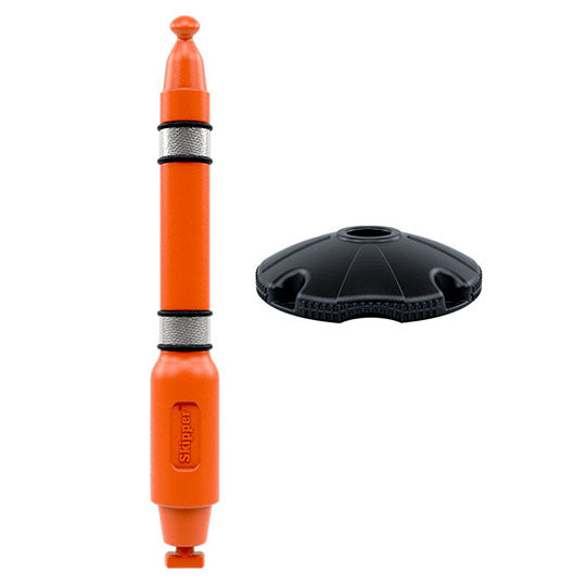 Stolpe- og fodsystem - Skipper - i plast, orange/sort