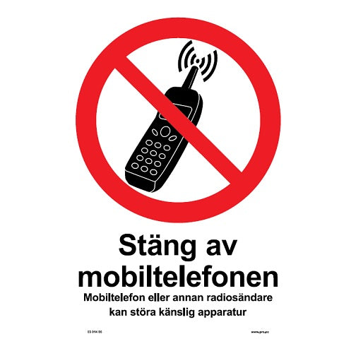 Forbudsskilt. Sluk mobiltelefonen