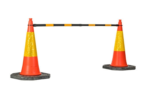 Flexibarrier Trafikkegle + pakke med utrækkelig keglestang (Dækker op til 10m)