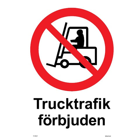 Forbudsskilt. Trucktrafik forbudt